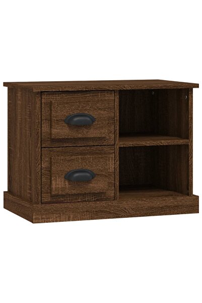 vidaxl Bedside table, brown oak, 60x35.5x45 cm