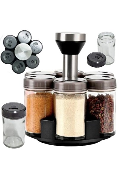 verk group Organizator de condimente cu recipiente rotative din sticlă – Set ...