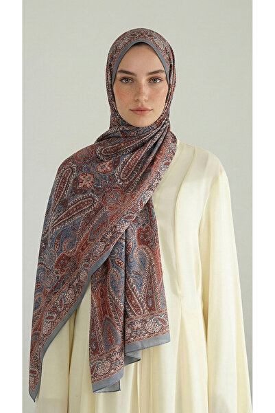 Karaca Royal Ethnic Pattern Cotton Shawl - Blue