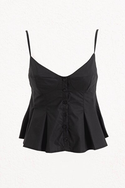 BSL Pileli Askılı Bluz