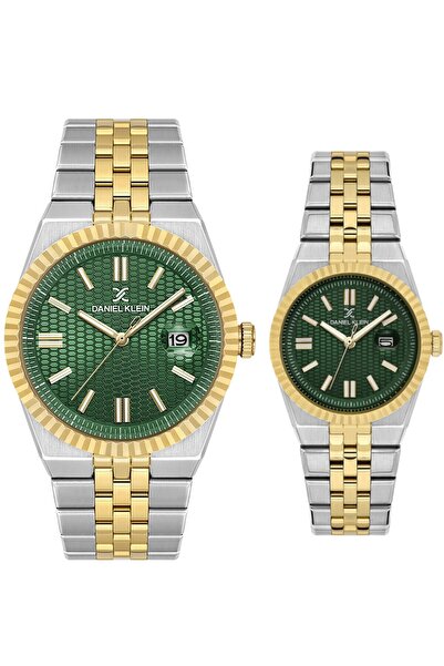 Daniel Klein Kadranı Yeşil Kordonu Gold Gümüş Sevgili Çift Kol Saati