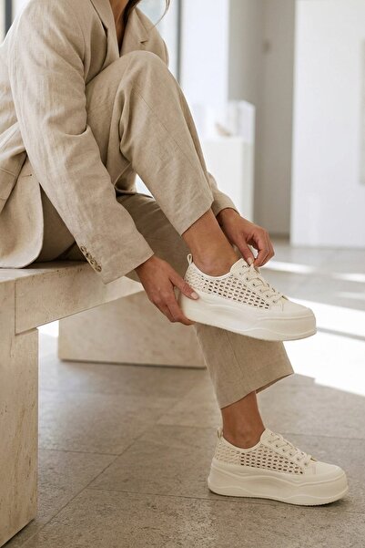 Guja Boni̇ta Imported Special Series Knitted Detail Genuine Leather Leather N...