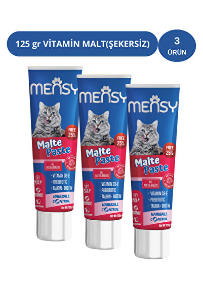 Mensy Kedi Malt Macunu 125 Gr BitkiselTüy Yumağı Önleyici Taurin Biotin Prebi...