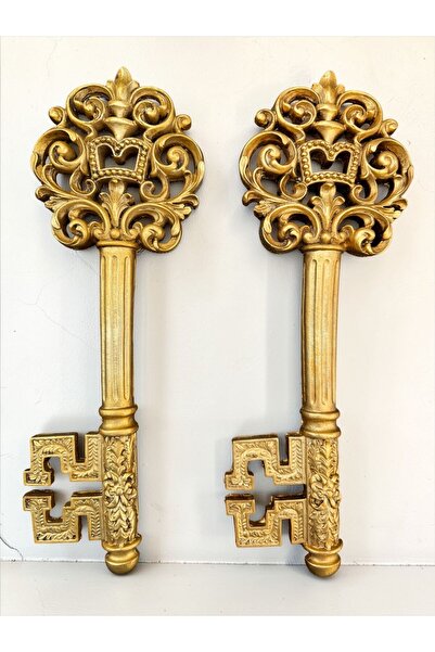 Peramari Dekoratif Polyester İkili Duvara Asmalı Anahtar Tablo Gold