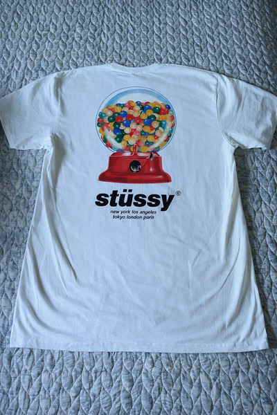 Violon Retro Gumball Machine Printed White T-Shirt