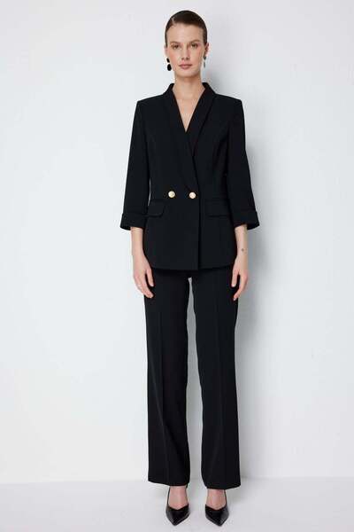 Ekol High Waist Straight Cut Trousers