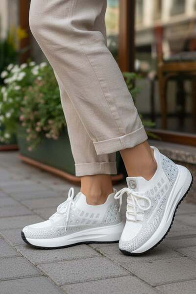 Guja Mai̇si̇e Imported Special Series Stone-Detail Tricot Women's Sports Shoe...