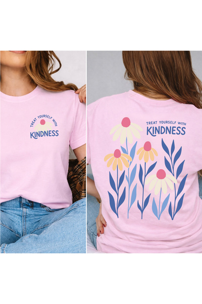 Kartier Pink Women's T-shirt Treat yourself with kindness