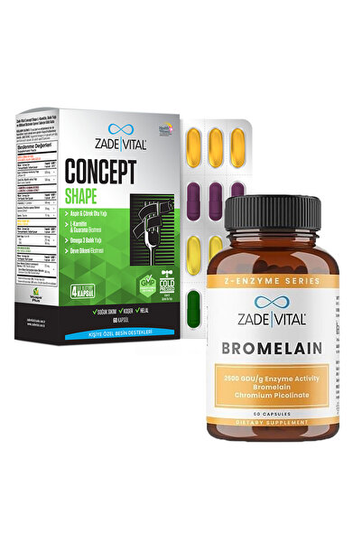 Zade Vital Bromelain ve Krom Pikolinat (bromelin) + Concept Shape (ikili paket)