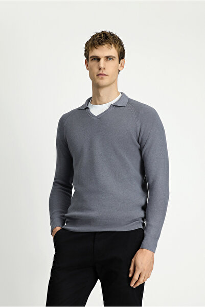 Kiğılı Πουλόβερ με γιακά πόλο εφαρμοστό Slim Fit Με σχέδιο Βαμβάκι τεμαχίων Μ...