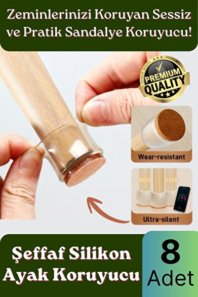 homiva #Sandalye Sessiz Çizilme Sürtünme Önleyici Keçeli Şeffaf Silikon Sanda...