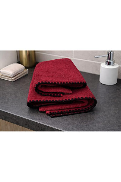 Türkühome Siyah İstiridye Dikişli %100 Pamuk Yumuşak Dokulu Yüksek Su Emici 2...