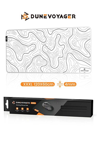 DuneVoyager لوحة ماوس ألعاب M1P White Line مقاومة للماء – كبيرة الحجم، مانع ل...