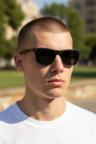 De Valentini Classic Model Bone Men's Sunglasses