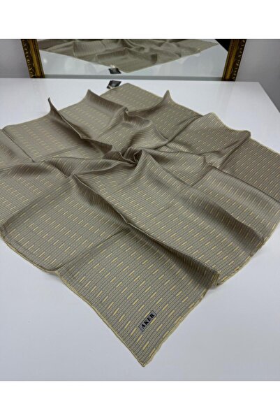 Aker Silk K Crepe Satin Scarf Yellow, Gray