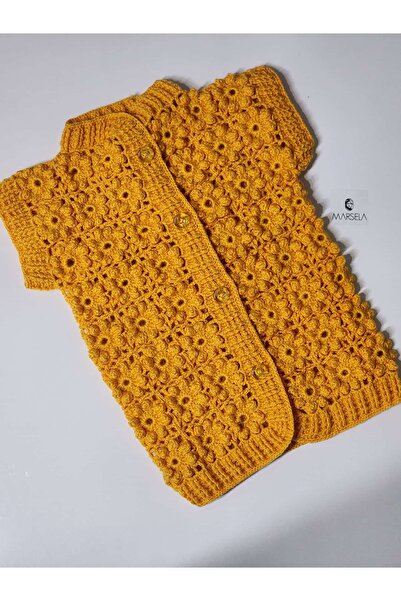 örgü Marsela Hand Knitted Floral Baby Vest