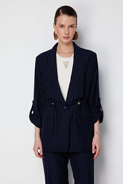 Ekol Line Patterned Jacket with Flap Pockets