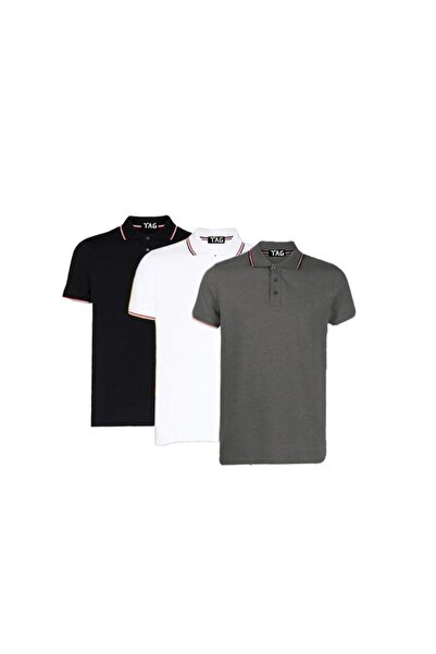 Generic ✨ 3-Pack Premium Egyptian Cotton Men’s Polo Shirt Set – Breathable & ...