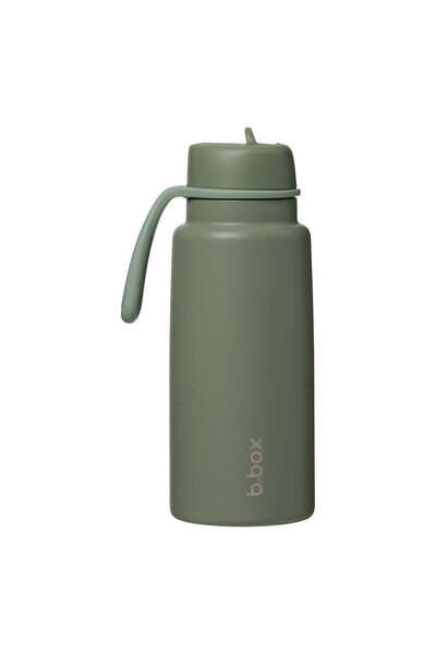 b.box Insulated Flask with Flip Cover 1 Liter - Be Box- Olive