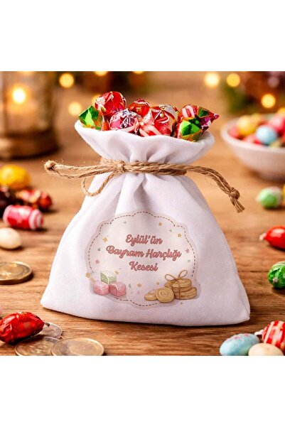 Bk Gift Kişiye Özel İsimli Çocuk Bayram Harçlık ve Şeker Kesesi -2, İsimli Ba...