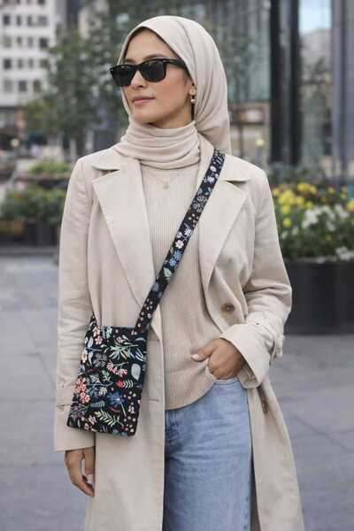 diclecollection Портмоне с подплата от плат с цветя и копчета, чанта за телеф...