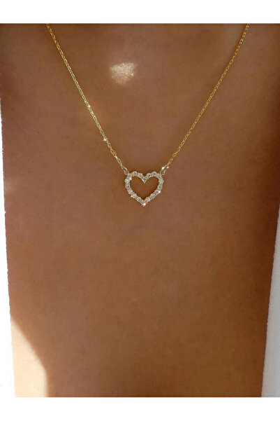 Take Two By Styli Rhinestone Heart Necklace