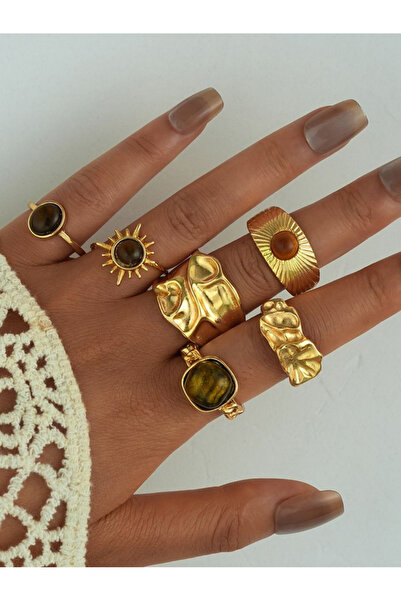 Take Two By Styli Pack of 6 - Assorted Embellished Rings