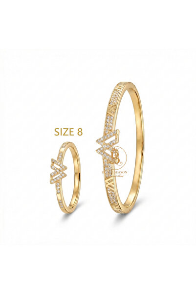 Black Season One-piece round bracelet set (free size) + ring (size 8)