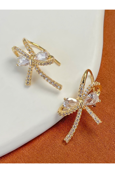 Take Two By Styli Embellished Bow Earrings