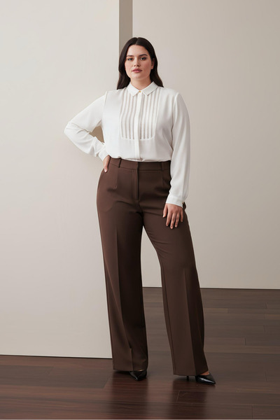 PERA MODA Κομψό πουκάμισο με Δαντέλα τεμάχια στο μπροστινό μέρος, σε μικρό κα...