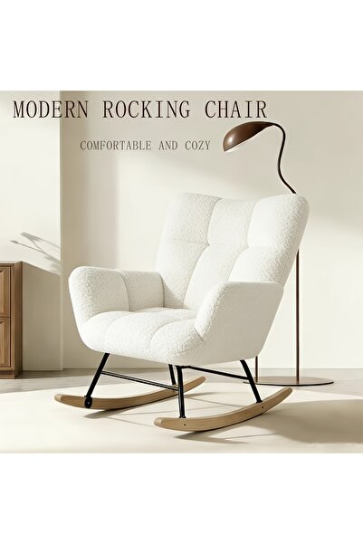 Bleco كرسي هزاز أبيض للاسترخاء