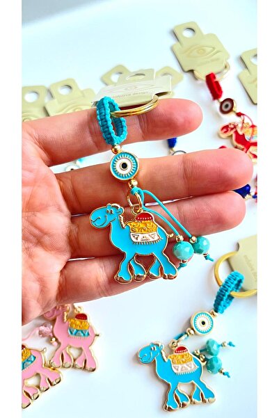 Cassime Επιχρυσωμένο μπρελόκ με σχέδιο τυρκουάζ καμήλας και μάτι του διαβόλου