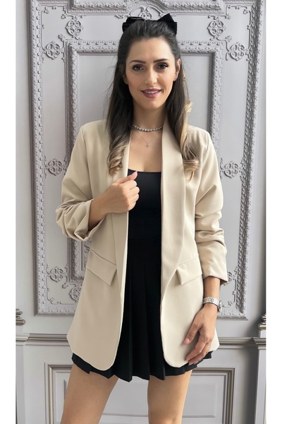 OnlyForYou Fabric jacket with gathered sleeves and lining