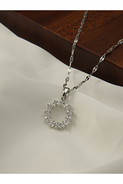 Take Two By Styli Embellished Circle Pendant Necklace