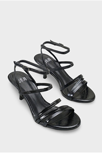 LOJO Pantofi de damă cu vârf oval, cu bandă dublă, curea cu cataramă cu toc, ...