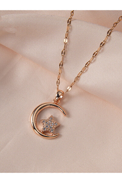 Take Two By Styli Embellished Star Moon Pendant Necklace