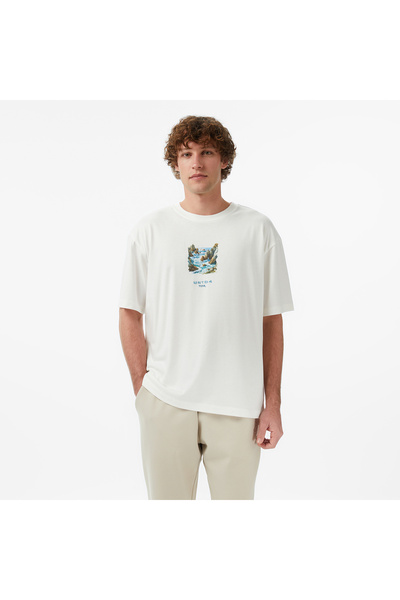 United4 UNITED4 Regular Fit Erkek Bej T-Shirt