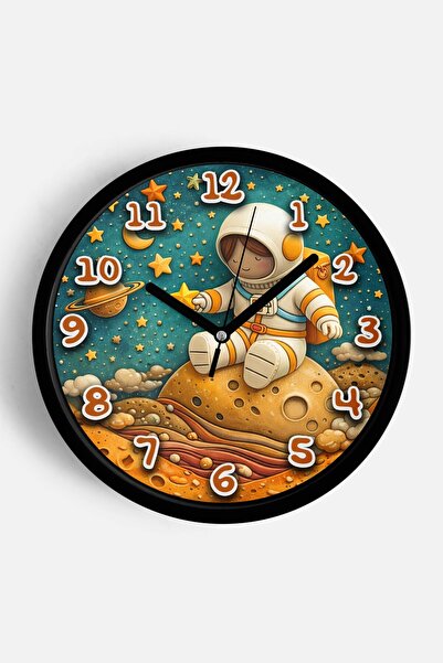 JHAAR Ceas de perete pentru camera copiilor cu tematică spațială și astronauț...