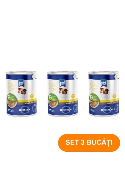 Redist Pawpaw Hrană umedă pentru câini cu pui în sos 3x400g