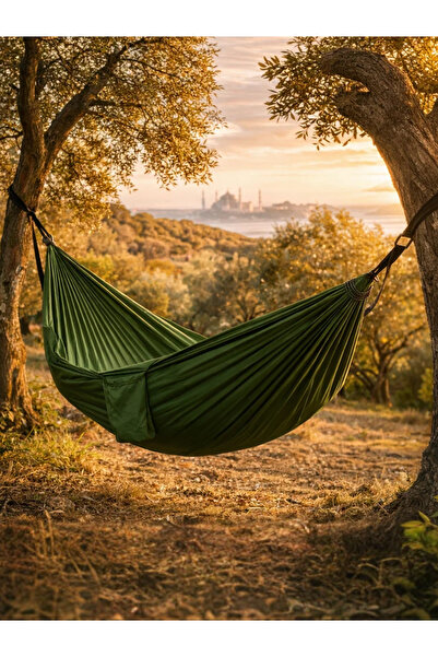 BEYLİNİ Paraşüt Kamp Hamağı 140 KG Kapasite Çantalı Su İtici Kumaş Katlanır T...