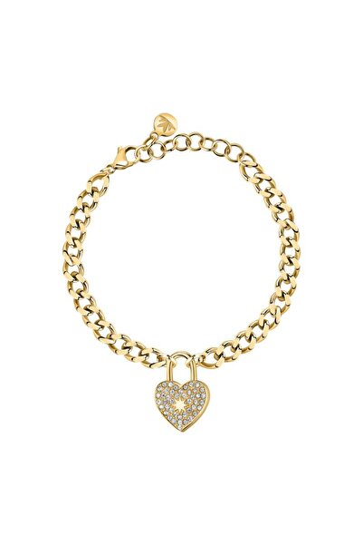 MORELLATO Bratara Abbraccio, inox auriu, cristale albe, lungime 16+3 cm, SABG29