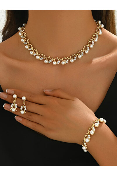 Take Two By Styli طقم مجوهرات مكون من 3 قطع مزينة باللؤلؤ الصناعي: عقد، سوار،...