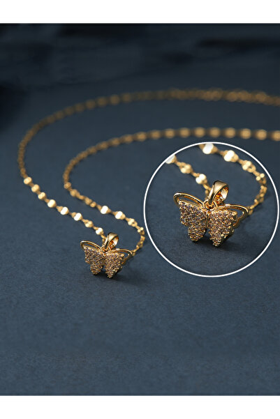 Take Two By Styli Embellished Butterfly Pendant Necklace