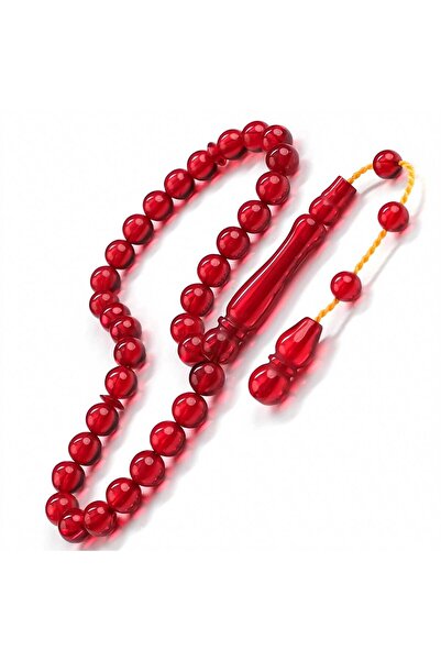 TESBİHCİBABA Finger Collection Ruby Color Drop Amber Prayer Beads