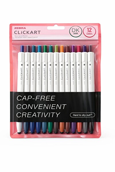 Zebra Clickart DK 12 Colors Su bazlı Marker Set