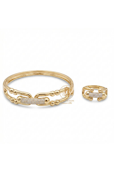 Black Season Round bracelet set + free size ring