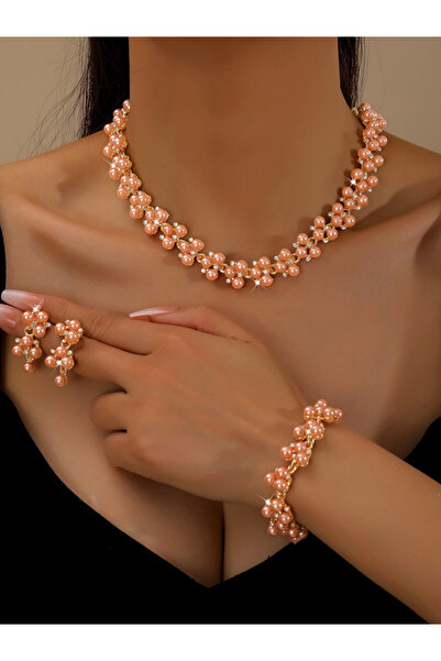 Take Two By Styli طقم مجوهرات مكون من 3 قطع مزينة بالزهور: قلادة، سوار، وأقراط