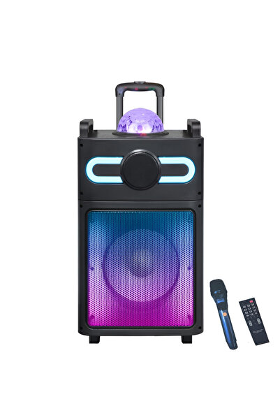 Cady One مكبر صوت بعجلات بقوة 40 واط، وإضاءة RGB ديناميكية، وميكروفون لاسلكي ...