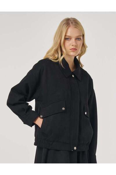 Kayra Etekli Süet Takım Siyah 76018