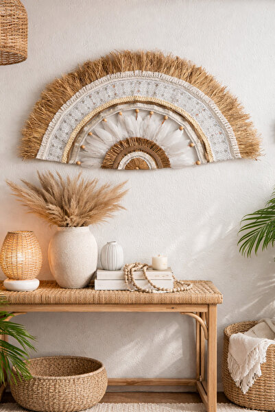 MoonArt Büyük Boy Duvar Süsü Bohem Yelpaze